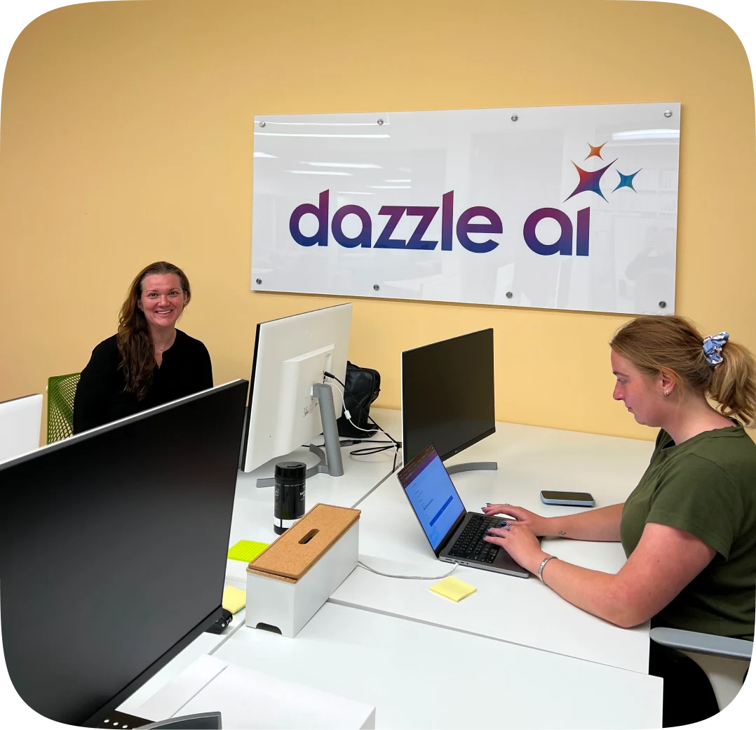 Dazzle Customer Experience Specialists at work in the Dazzle office